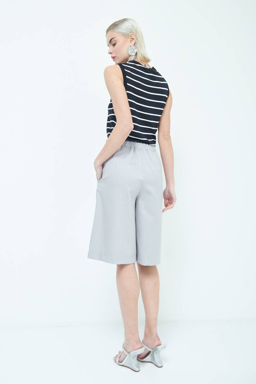 Kikisix PANTA GONNA 3/4 SILVER Nuova