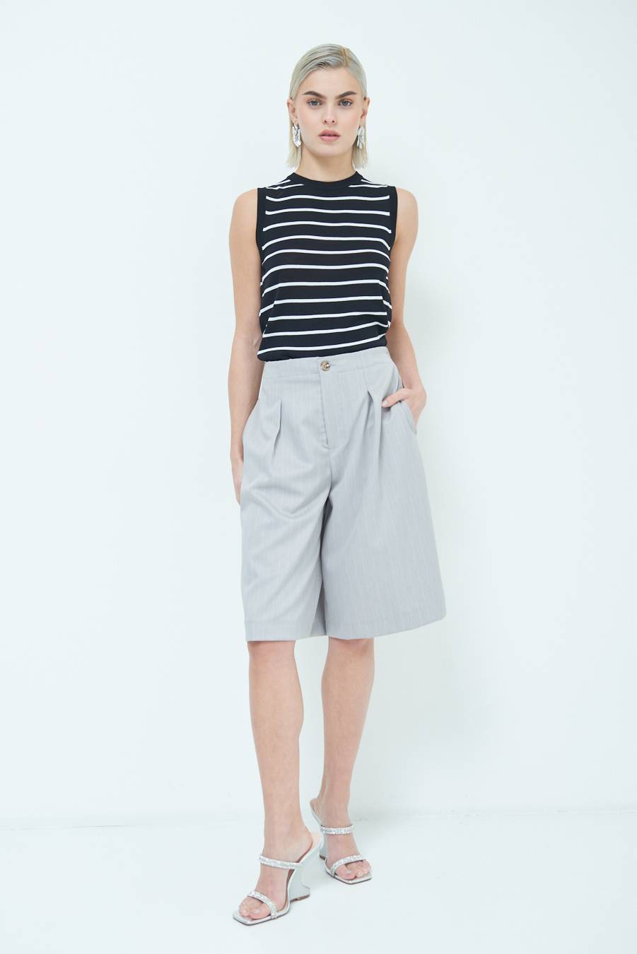 Kikisix PANTA GONNA 3/4 SILVER Nuova