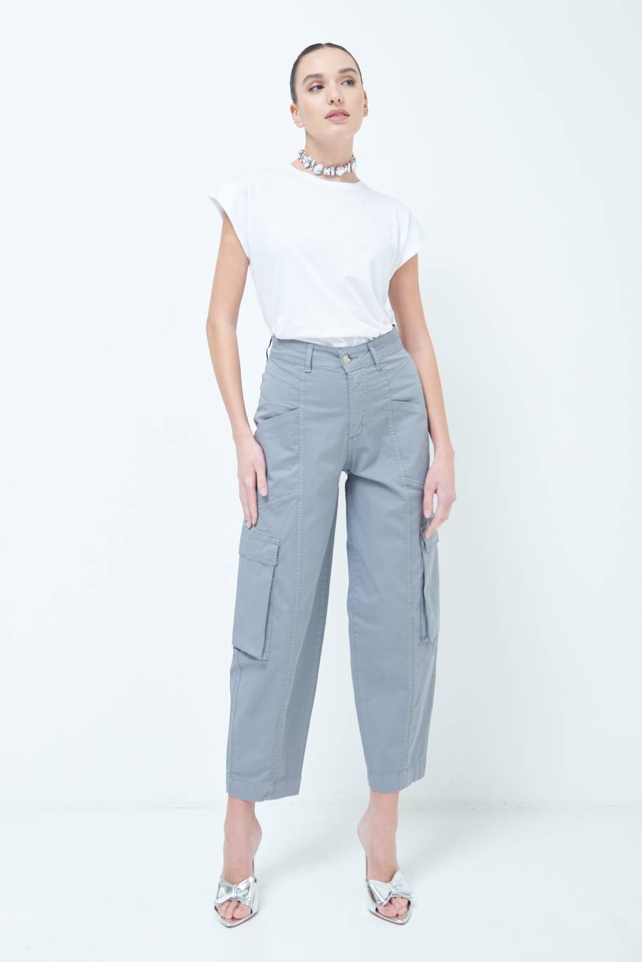 Kikisix PANTALONE TASCONI GRIGIO 2025