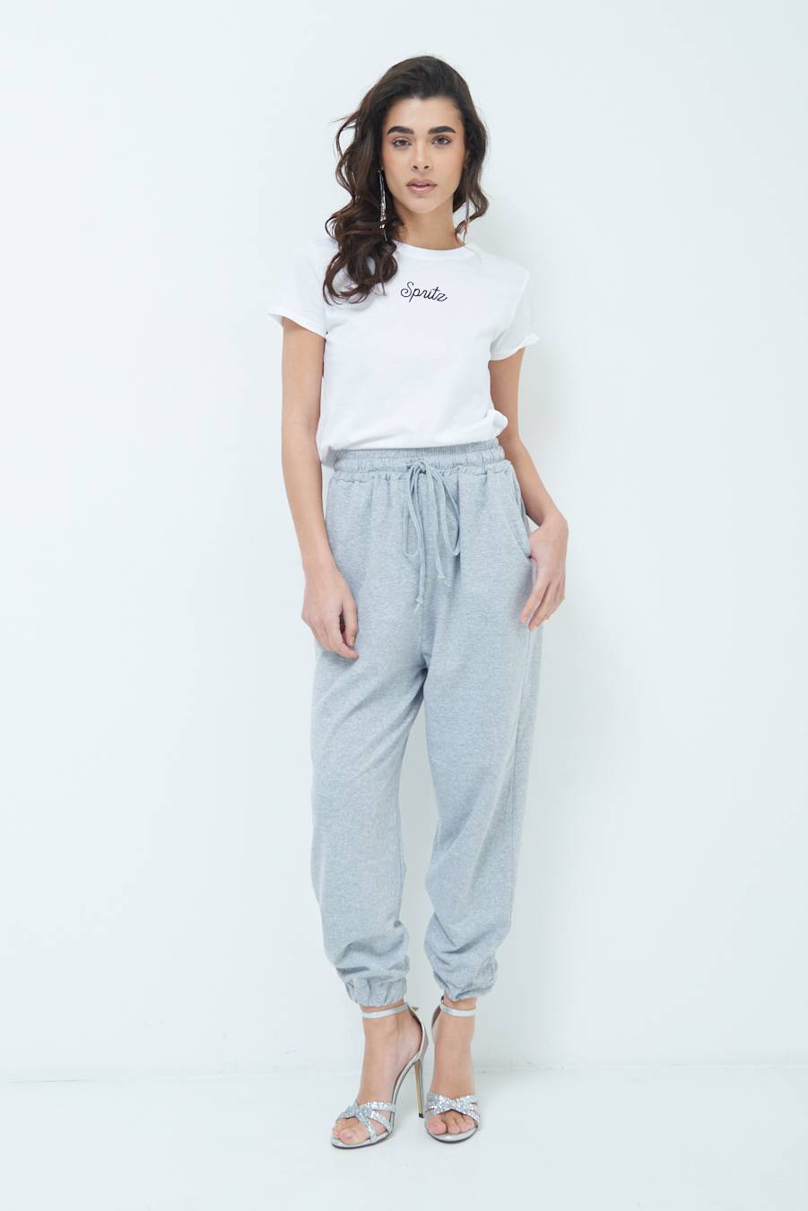 Kikisix PANTALONE TUTA GRIGIO Spedizione Gratuita