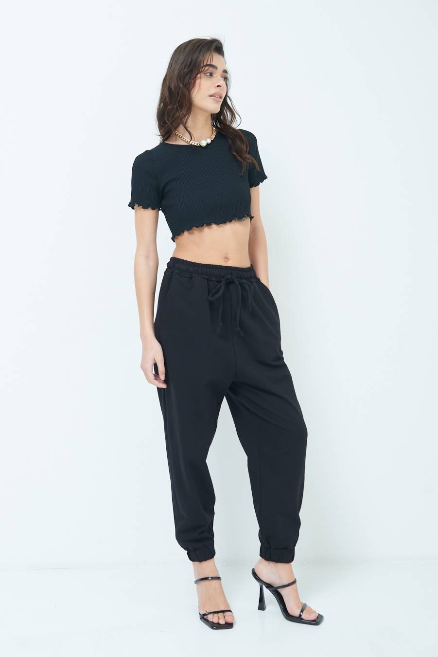 Kikisix PANTALONE TUTA NERO Pezzi Unici