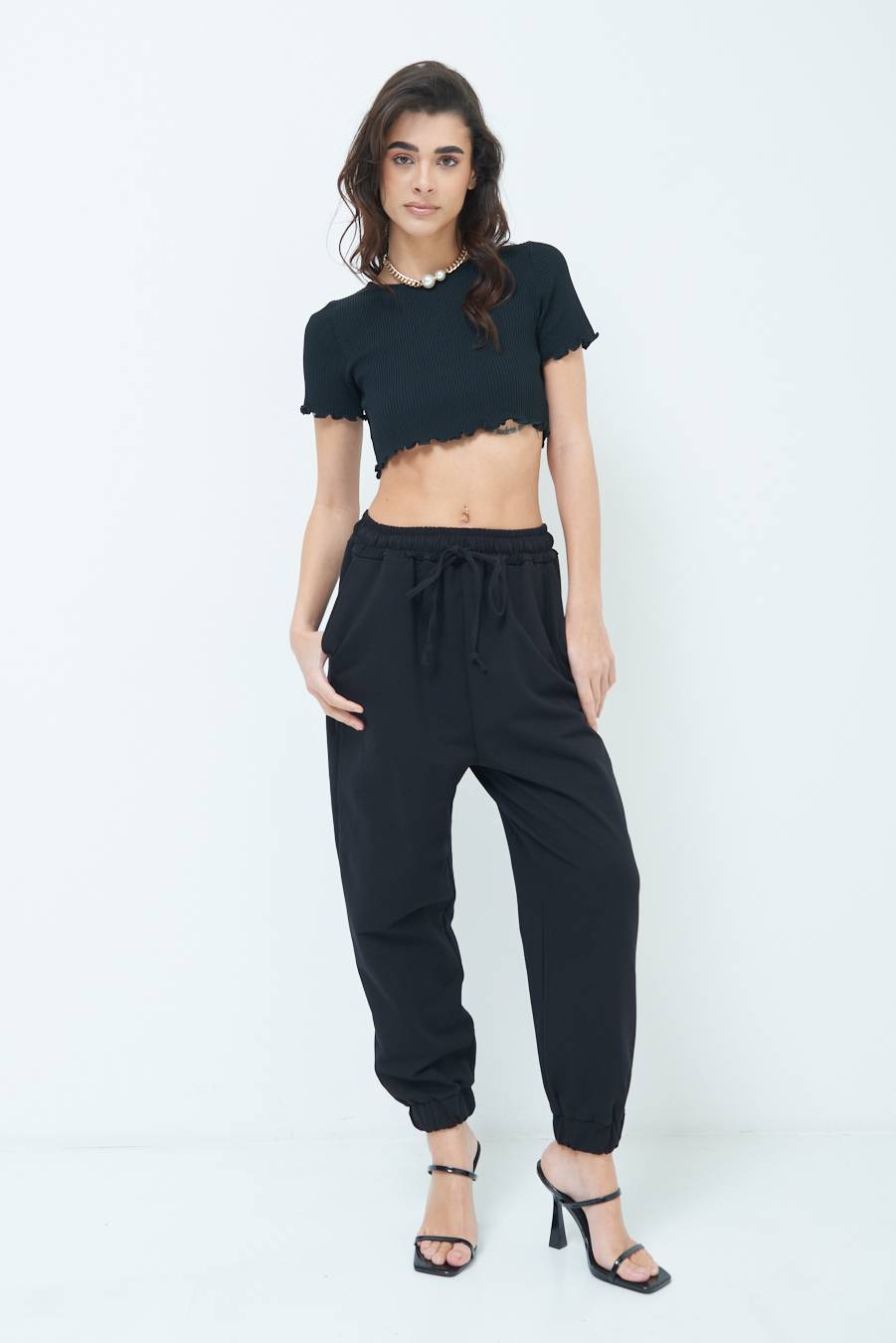 Kikisix PANTALONE TUTA NERO Pezzi Unici