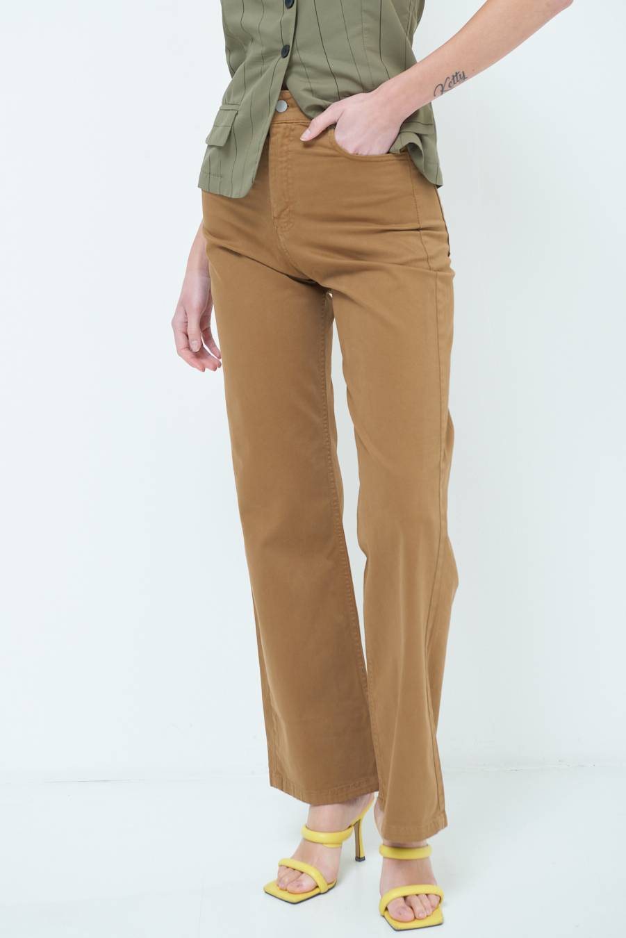 Kikisix PANTALONE PALAZZO BEIGE Consegna Veloce