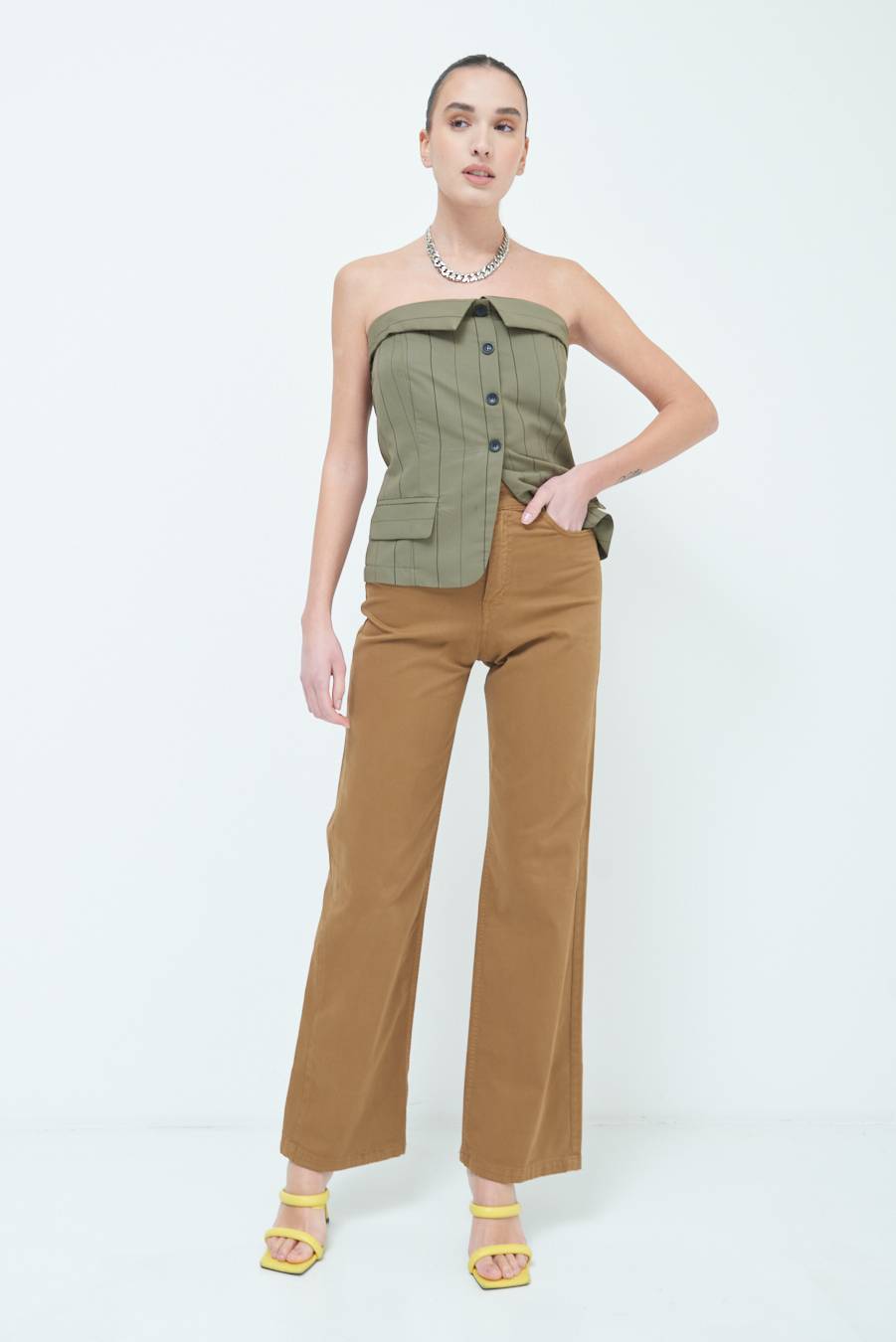 Kikisix PANTALONE PALAZZO BEIGE Consegna Veloce