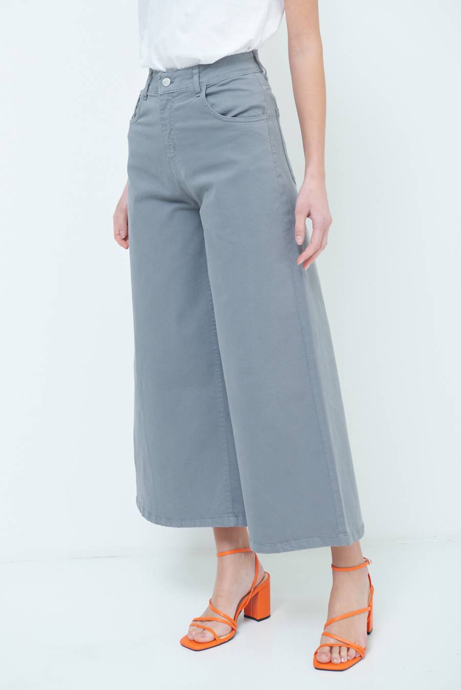 Kikisix PANTALONE/GONNA GABARDINA GRIGIO Promozione Limitata