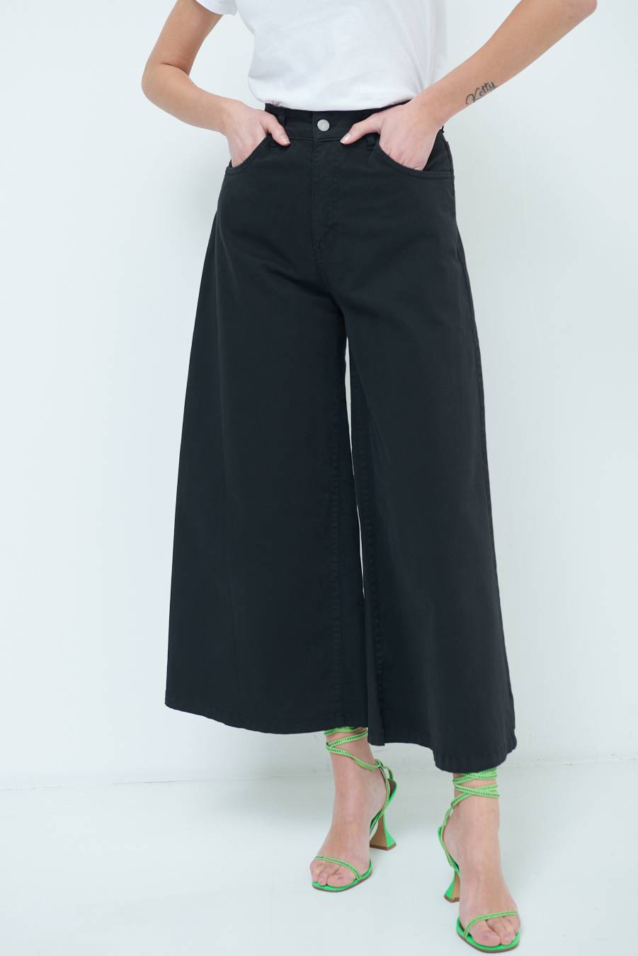 Kikisix PANTALONE/GONNA GABARDINA NERO Fino Al -60%