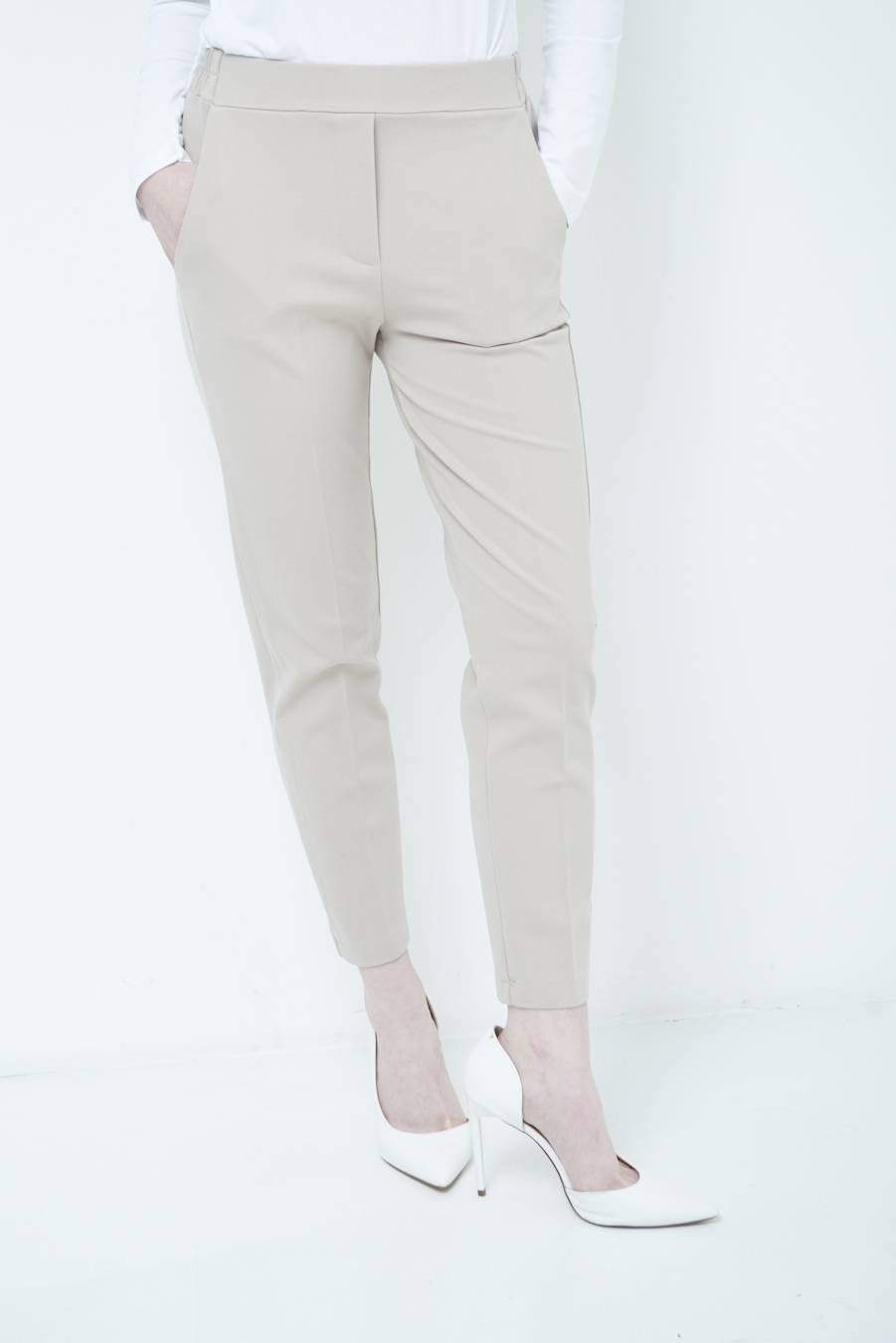 Kikisix PANTALONE SIGARETTA BEIGE Sottocosto