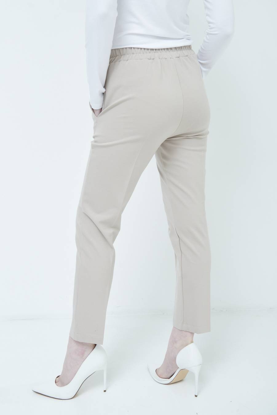 Kikisix PANTALONE SIGARETTA BEIGE Sottocosto