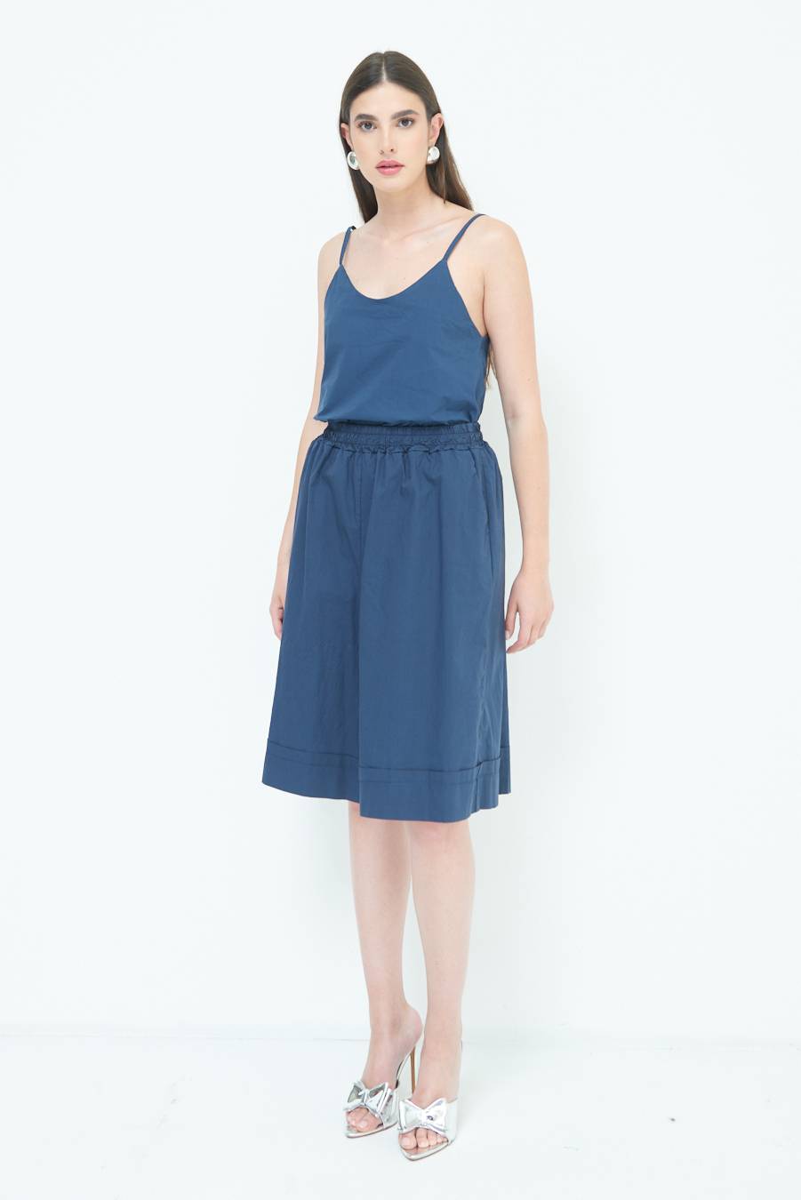 Kikisix PANTALONE CROP CON RISVOLTO BLU Offerta