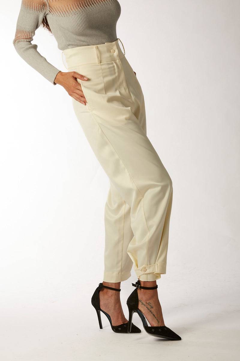 La Kore CITTA DEL CAPO pleate pants with bottom belt Italy