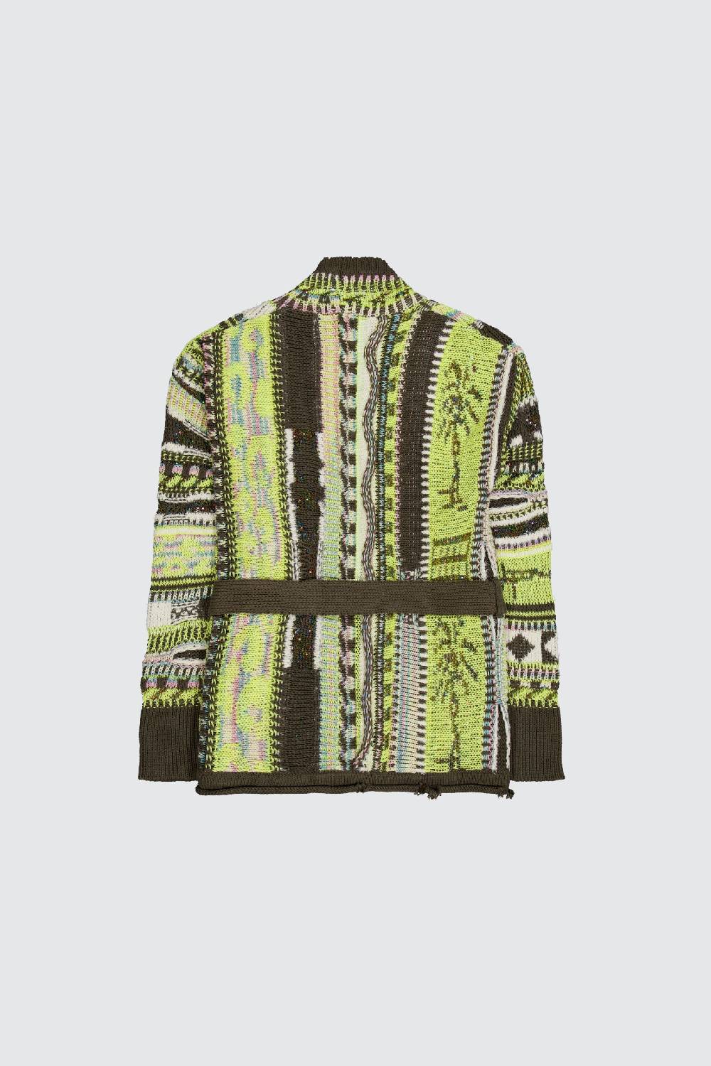 Laneus Laneus military green icon jacquard cardigan 2025