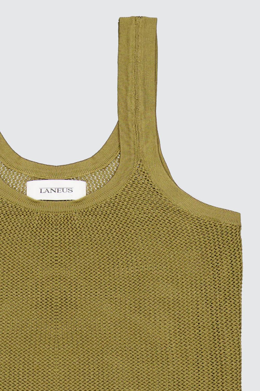 Laneus Laneus canotta military green in mesh slim fit Vendita