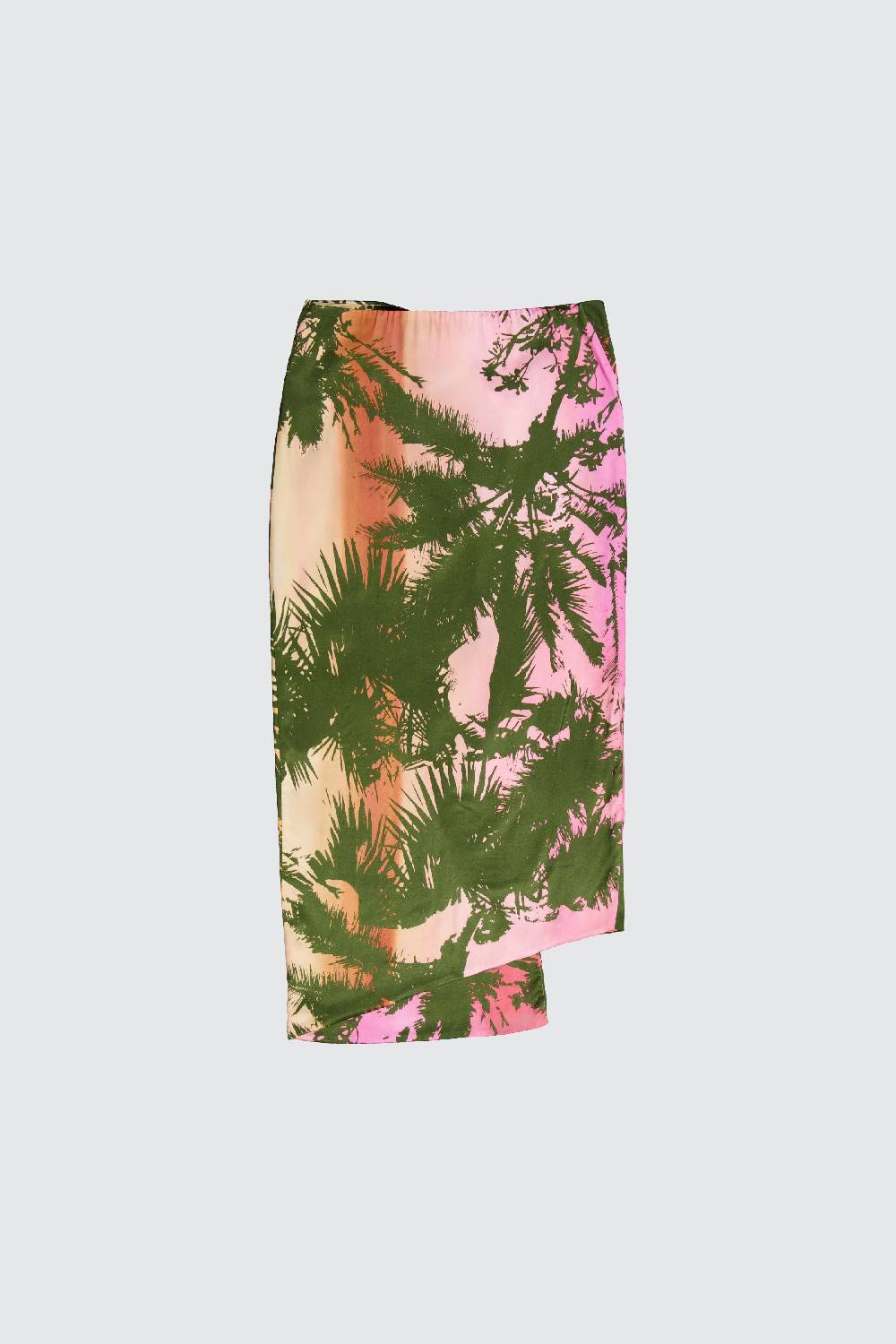 Laneus Laneus gonna midi asimmetrica effetto palm print allover Negozi Online