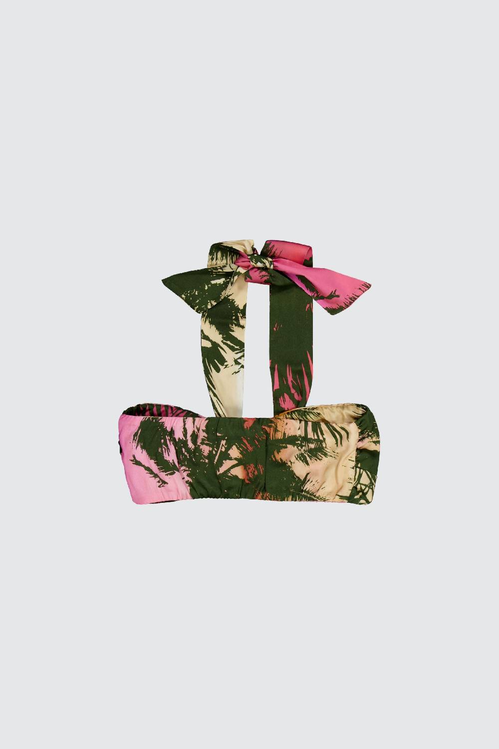 Laneus Laneus top con nodo effetto palm print allover Consegna Veloce