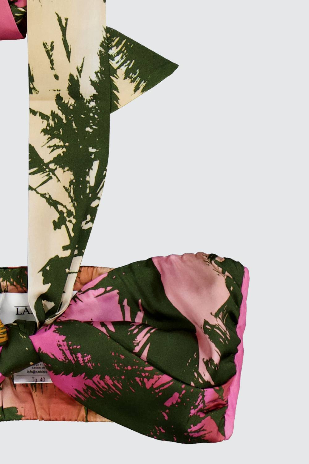Laneus Laneus top con nodo effetto palm print allover Consegna Veloce