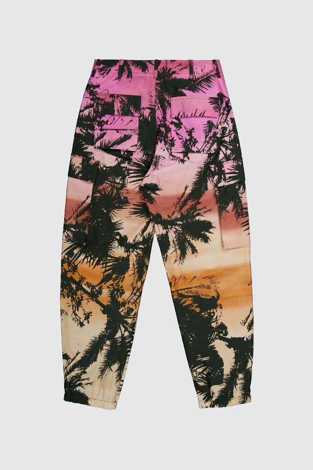 Laneus Laneus pantaloni multitasche palm print allover Promozione Limitata