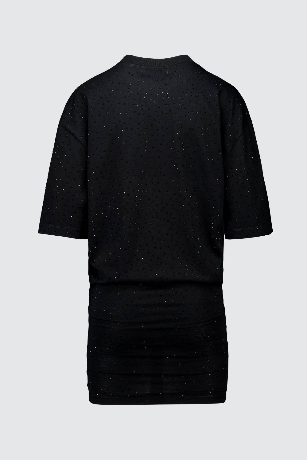 Laneus Laneus mini abito drappeggiato black con strass Novità