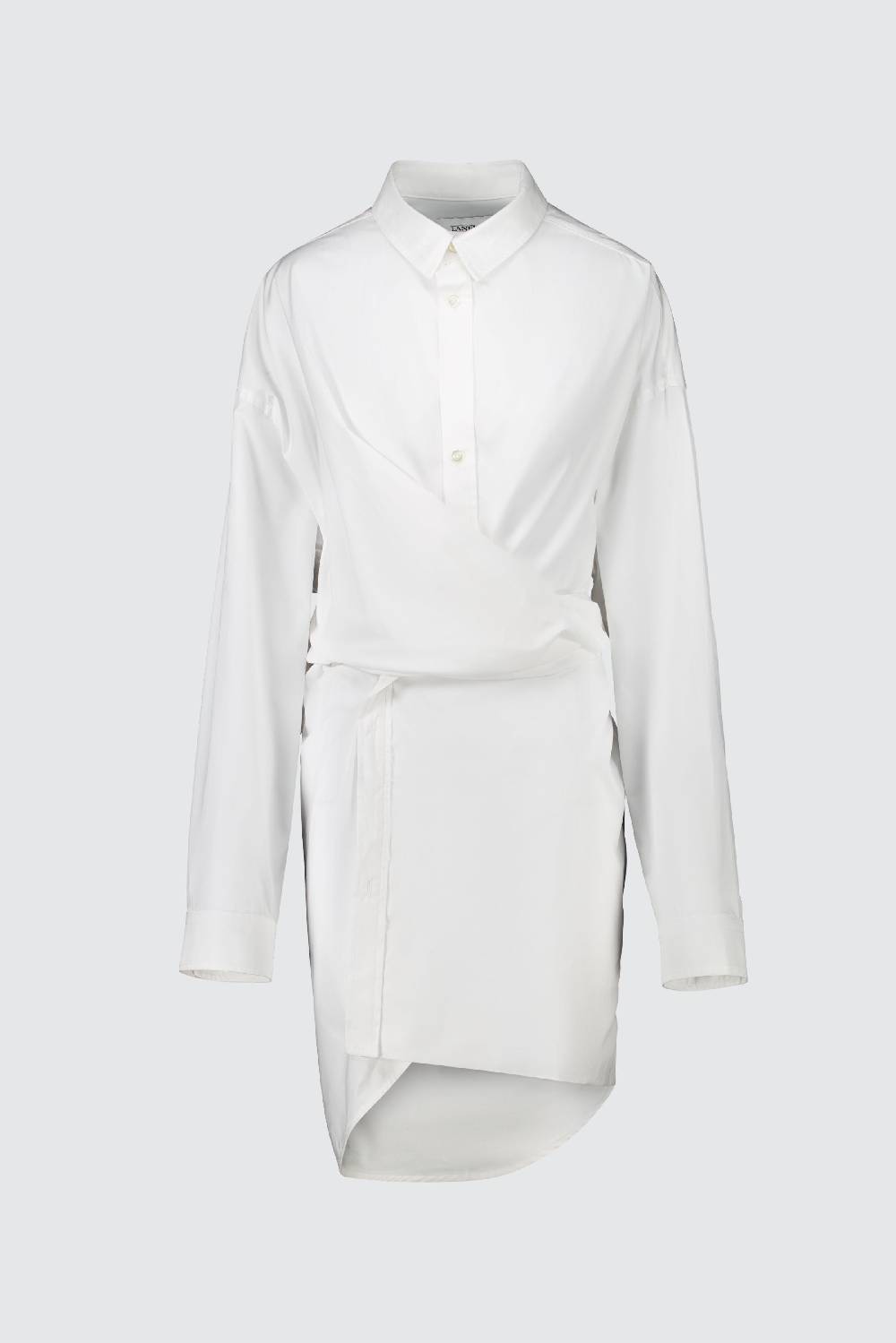 Laneus Laneus mini abito white shirt con taglio asimmetrico