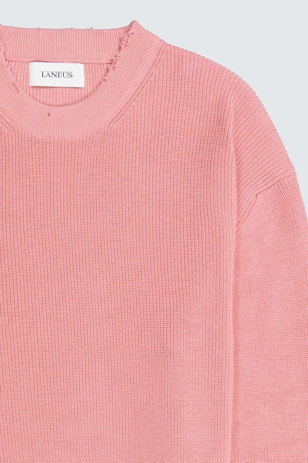 Laneus Laneus maglione pink cropped effetto destroyed Offerta