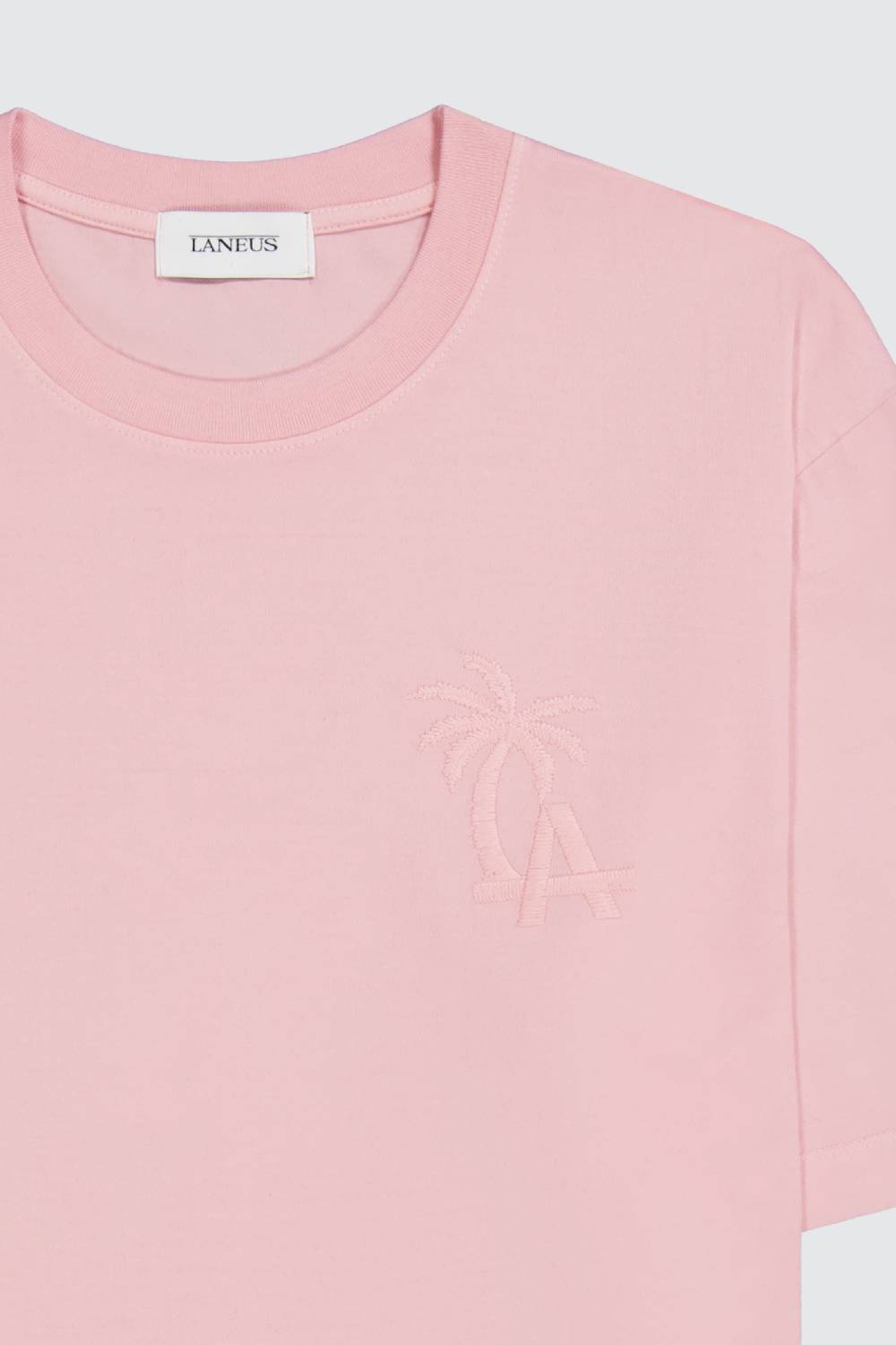 Laneus Laneus pink t-shirt palm printed logo Economico