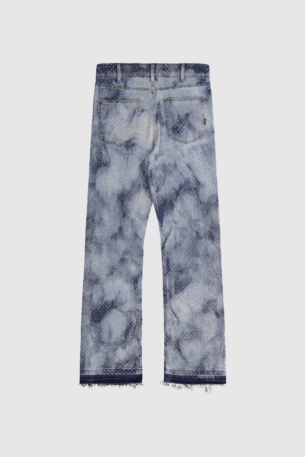 Laneus Laneus pantaloni in denim silver strass Online