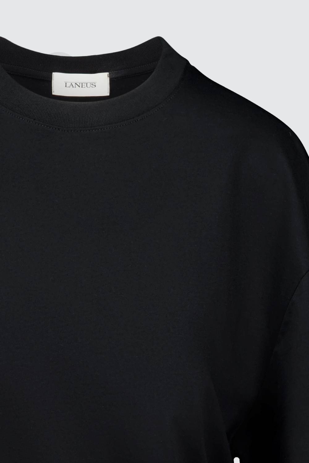 Laneus Laneus mini abito black con drappeggio asimmetrico In Vendita