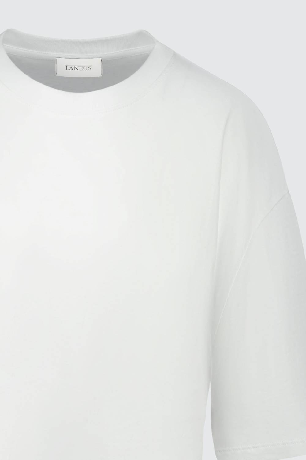 Laneus Laneus mini abito white con drappeggio asimmetrico Saldi