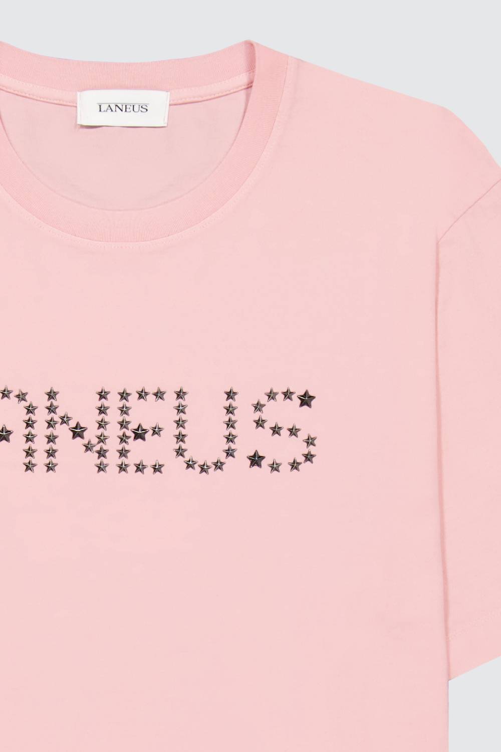 Laneus Laneus pink t-shirt con studded lettering Saldi Di Fabbrica