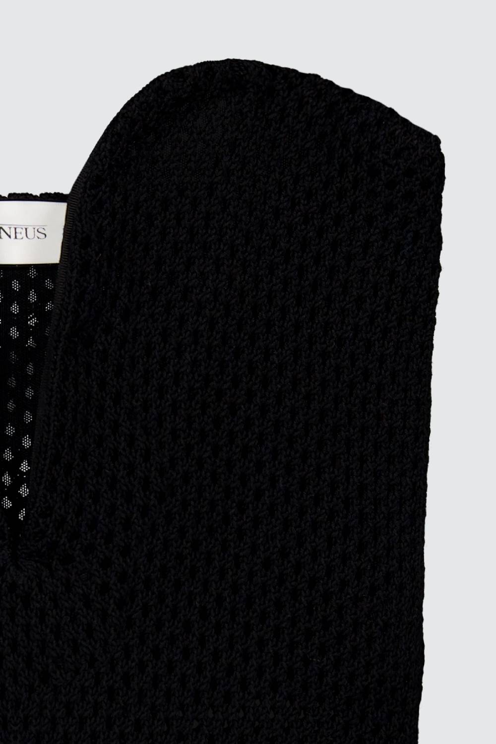 Laneus Laneus top black in mesh con scollo a cuore Vendite Flash