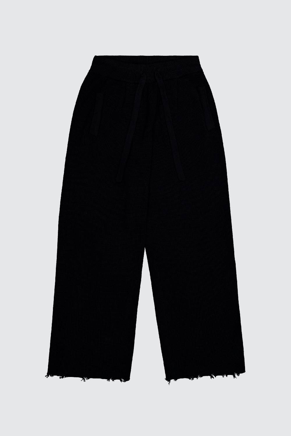 Laneus Laneus pantalone black in maglia effetto destroyed Negozio