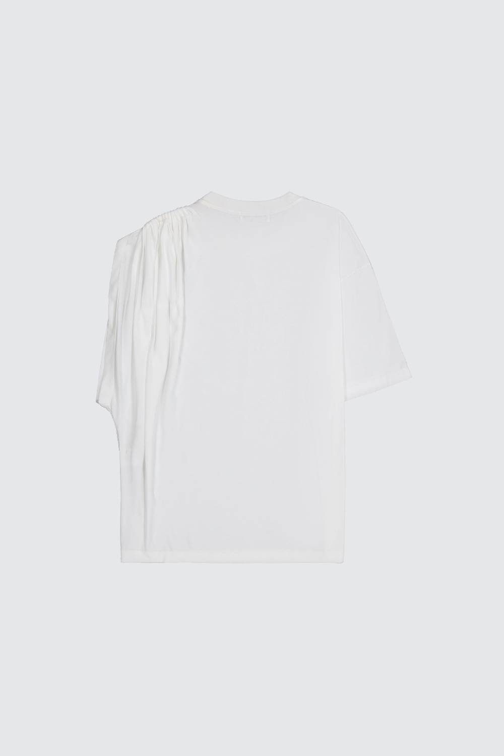 Laneus Laneus t-shirt white classic con drappeggio sulla spalla In Saldo