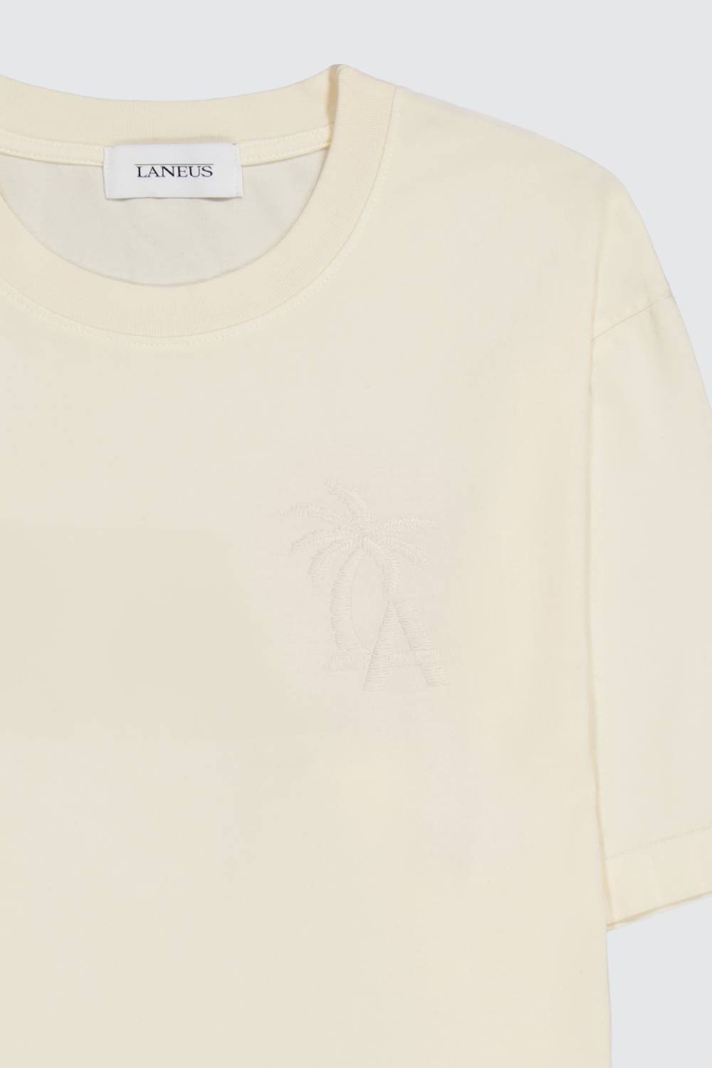 Laneus Laneus milk t-shirt palm printed logo Moda