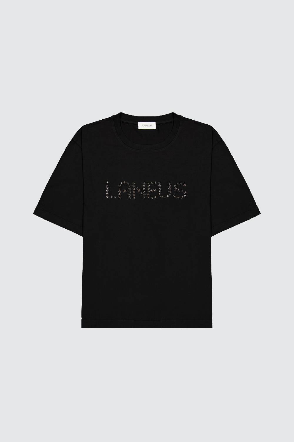 Laneus Laneus t-shirt con lettering studded Italy
