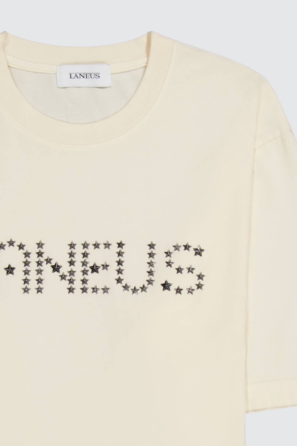 Laneus Laneus milk t-shirt con lettering studded Promozione Limitata