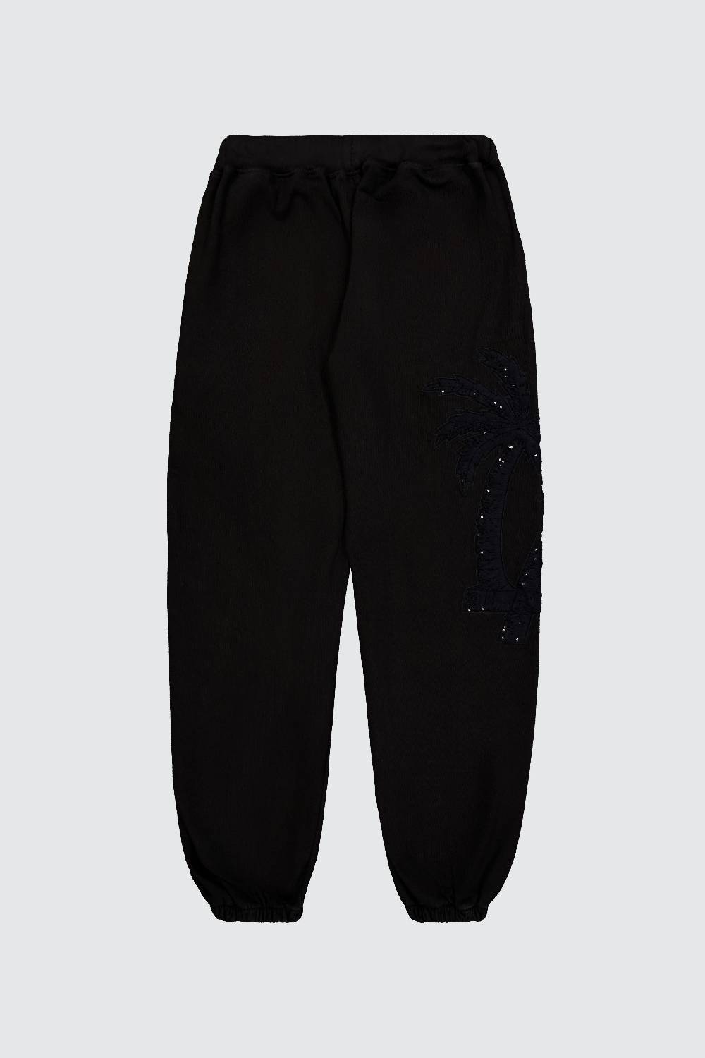 Laneus Laneus pantaloni in felpa black palm print logo Saldi