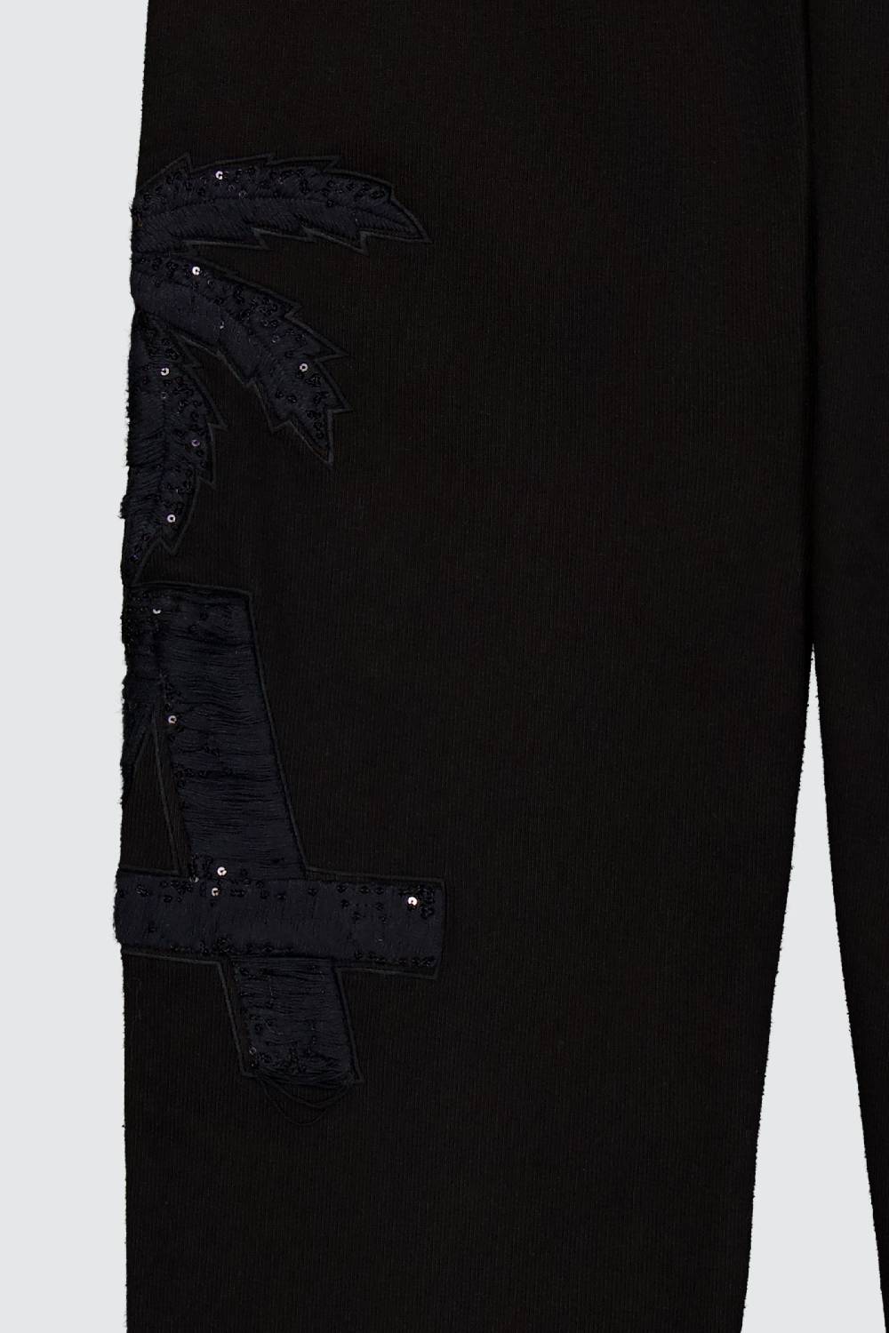 Laneus Laneus pantaloni in felpa black palm print logo Saldi