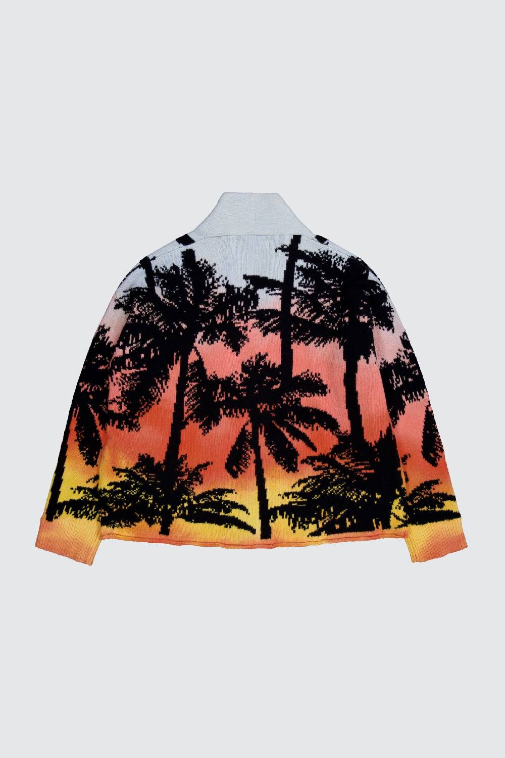 Laneus Laneus cardigan in jacquard effetto palm print allover Offerte