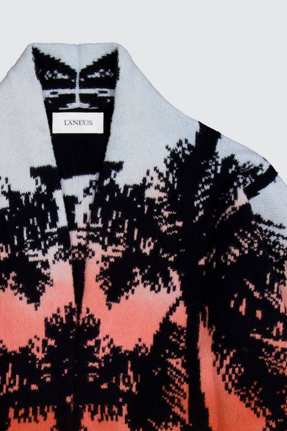 Laneus Laneus cardigan in jacquard effetto palm print allover Offerte