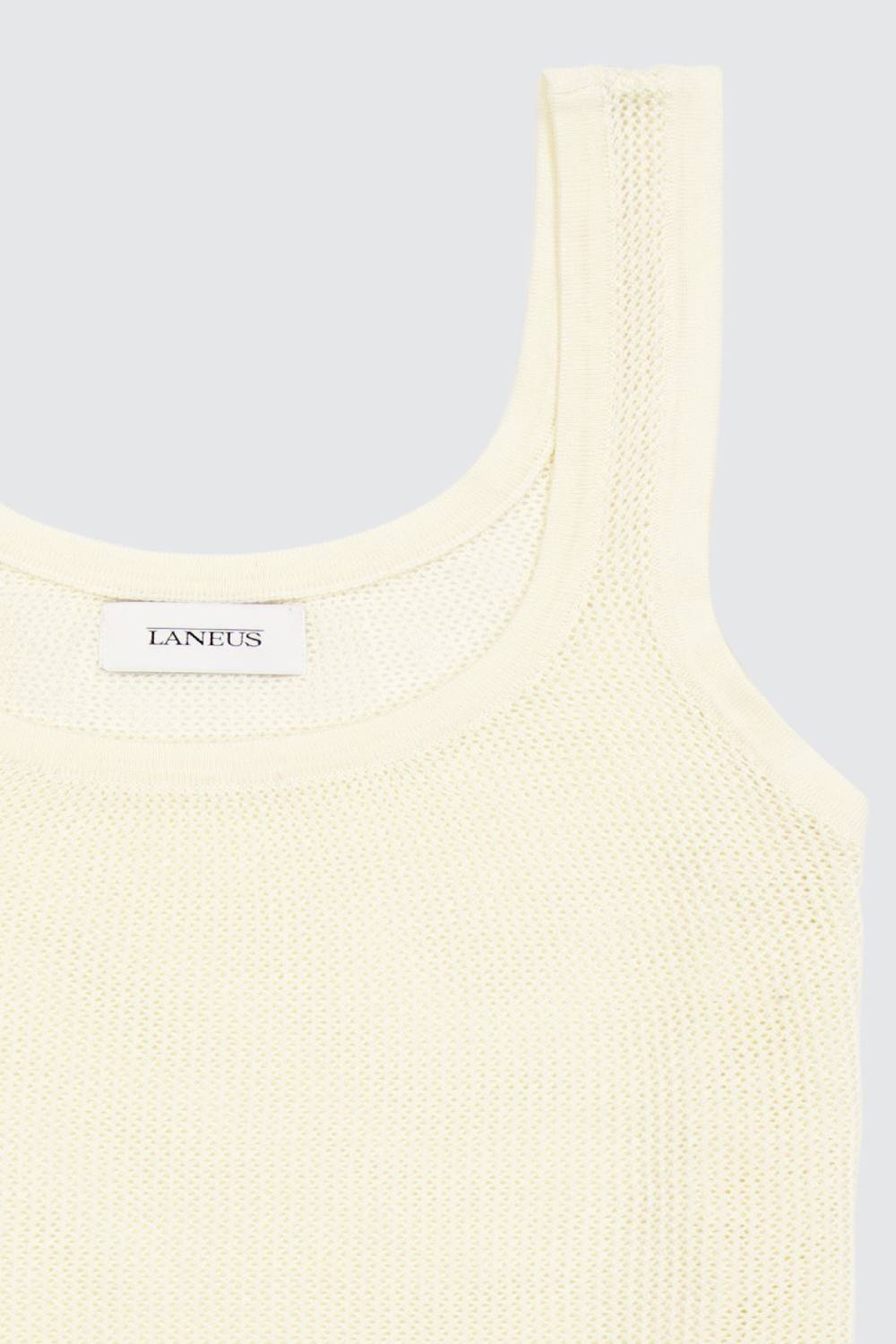 Laneus Laneus canotta milk in mesh con lavorazione a costine Hotsell