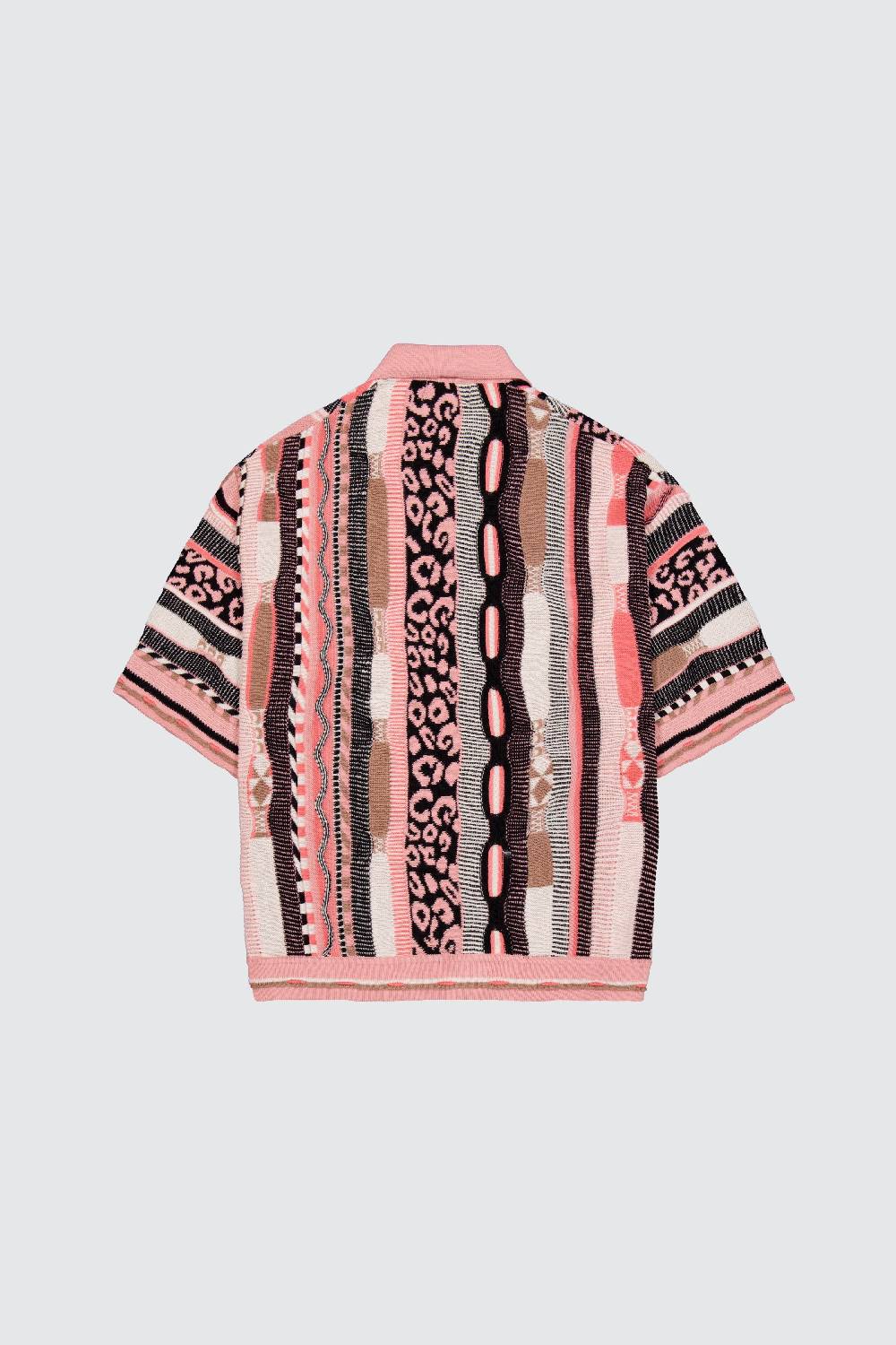 Laneus Laneus polo multicolor pink in jacquard In Linea