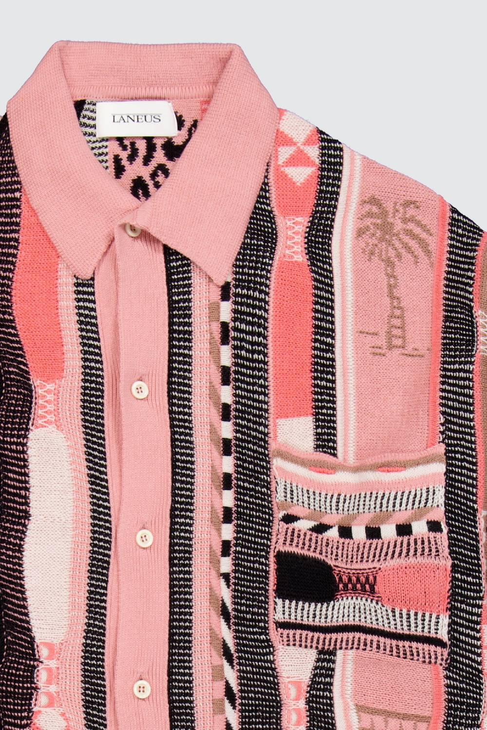 Laneus Laneus polo multicolor pink in jacquard In Linea