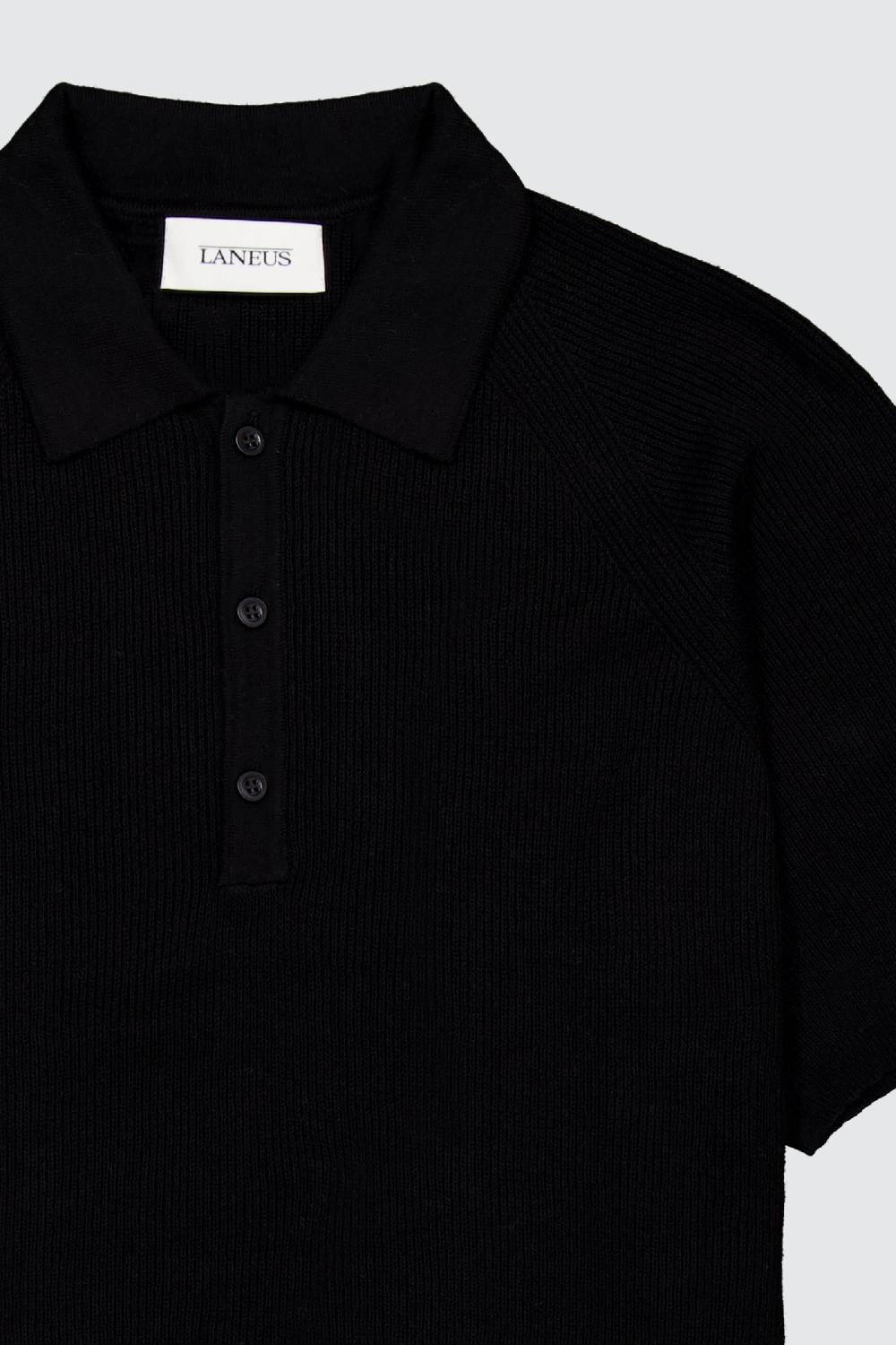 Laneus Laneus polo black in maglia con bottoni Vendita