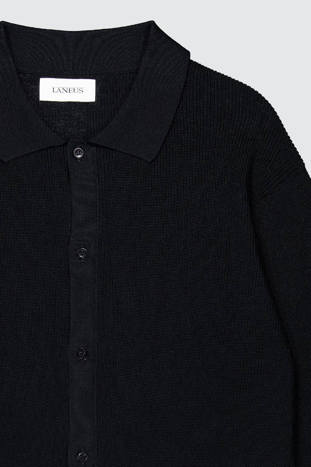 Laneus Laneus polo black in maglia a maniche lunghe Spedizione Gratuita