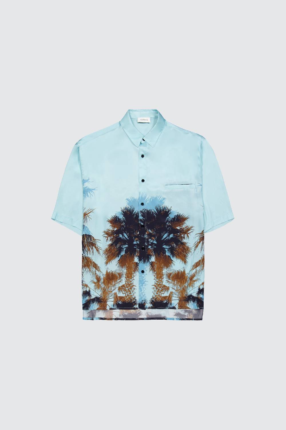 Laneus Laneus camicia turquoise palm print Prezzo Ridotto