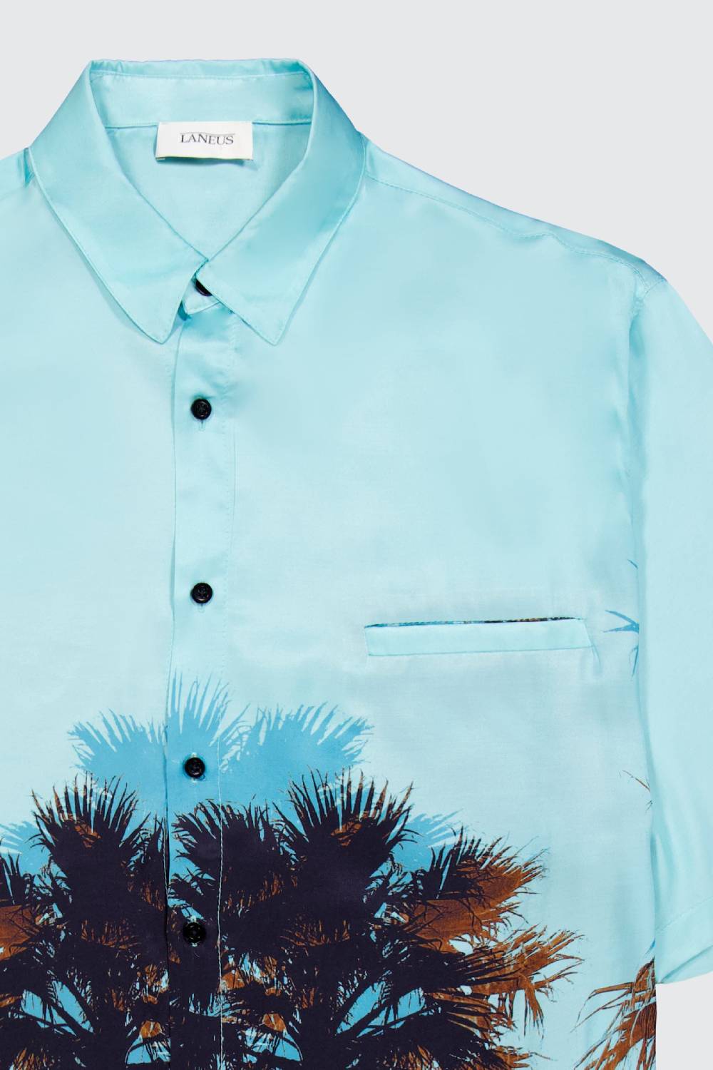 Laneus Laneus camicia turquoise palm print Prezzo Ridotto