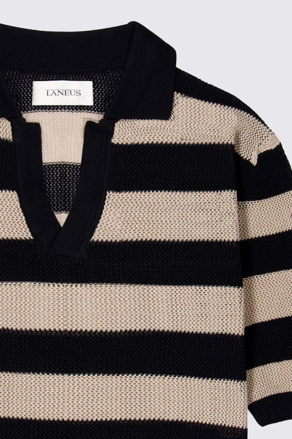 Laneus Laneus polo in mesh a righe Presa
