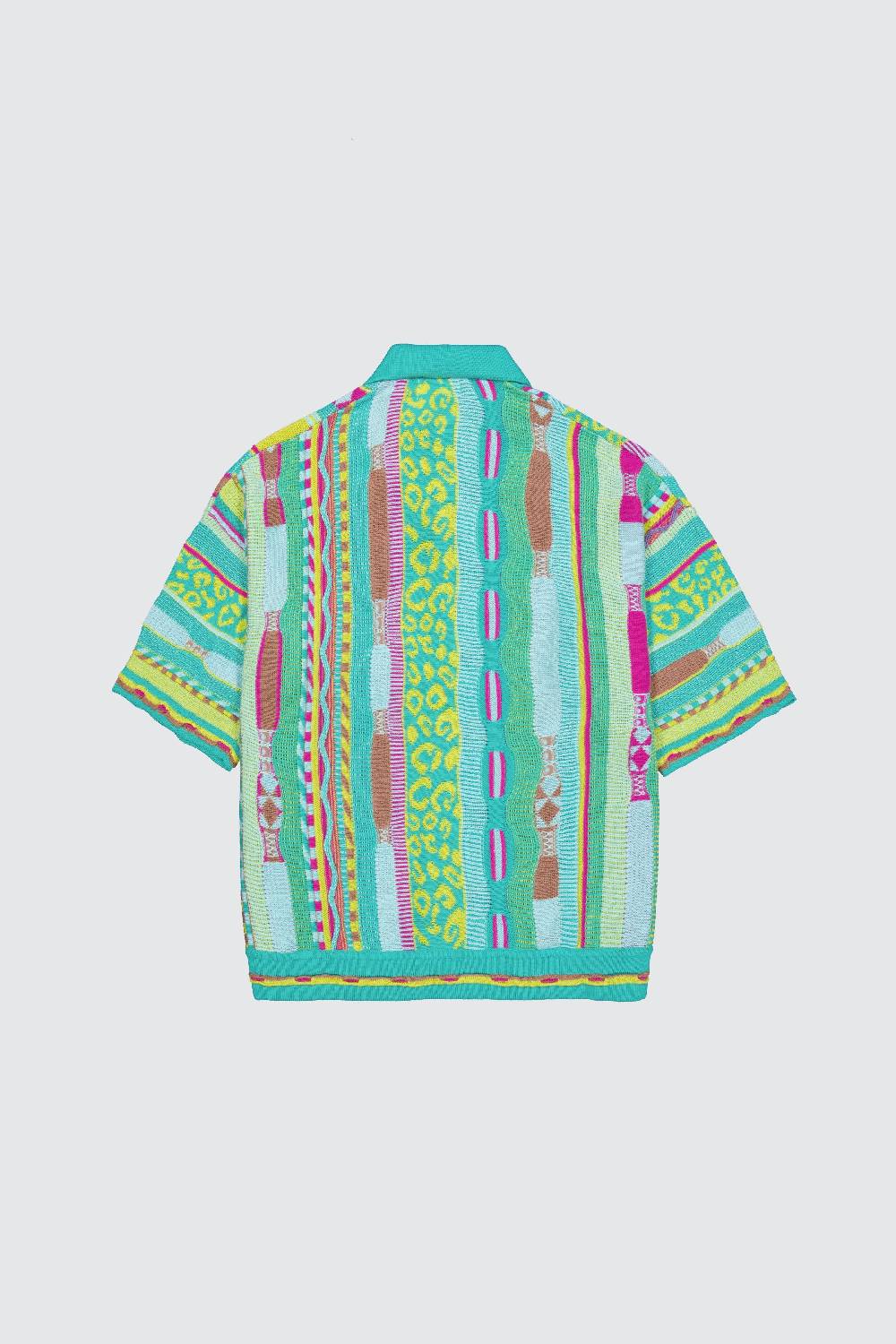 Laneus Laneus polo multicolor turquoise in jacquard Sconto