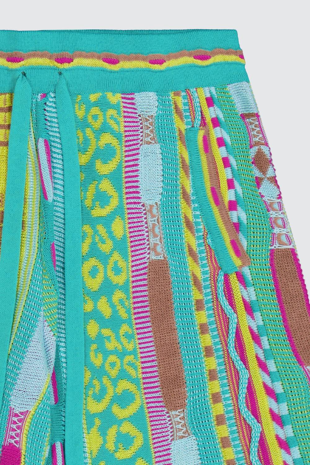Laneus Laneus bermuda turquoise in jacquard multicolor Offerta