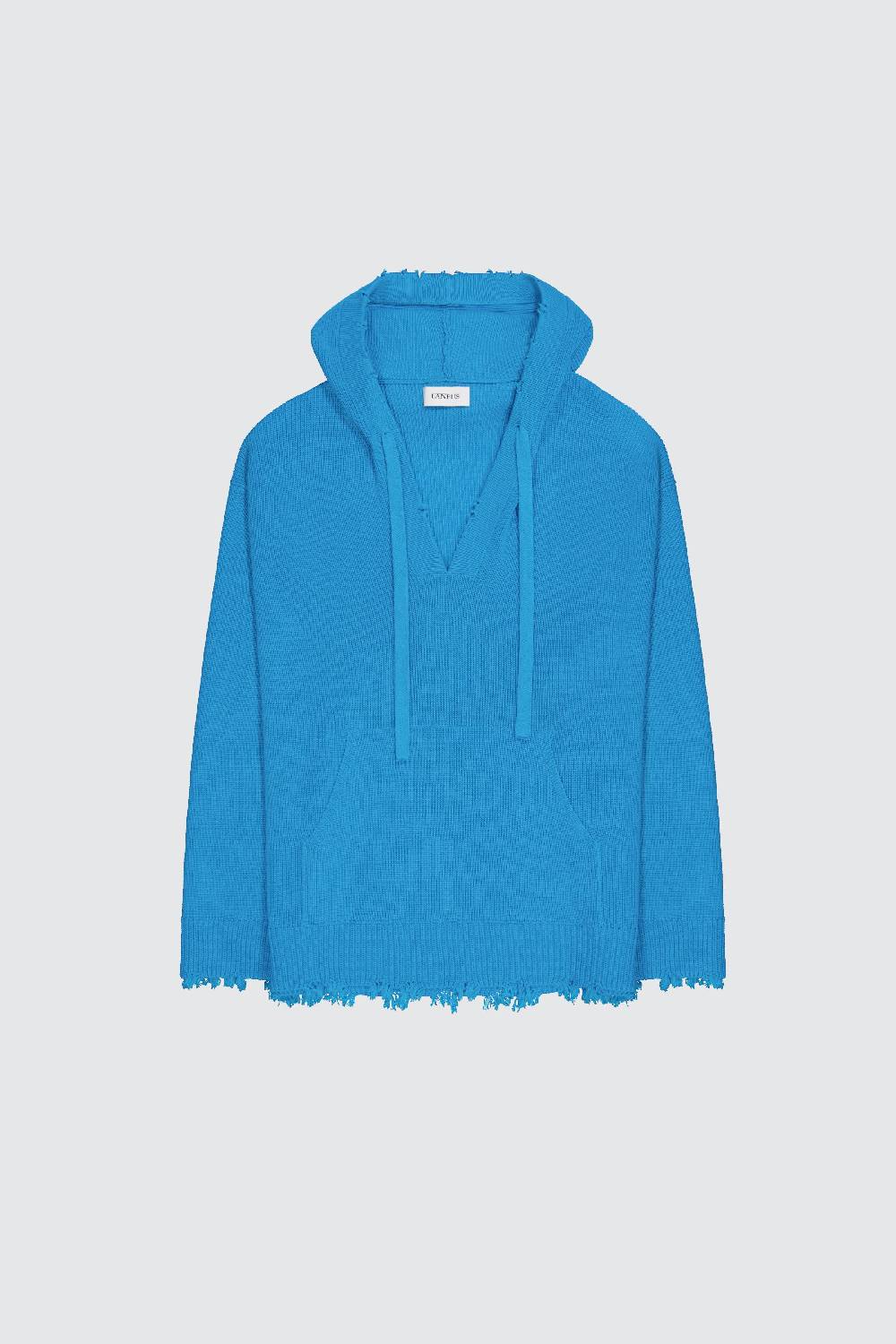 Laneus Laneus hoodie turquoise in maglia con scollo a V Economico