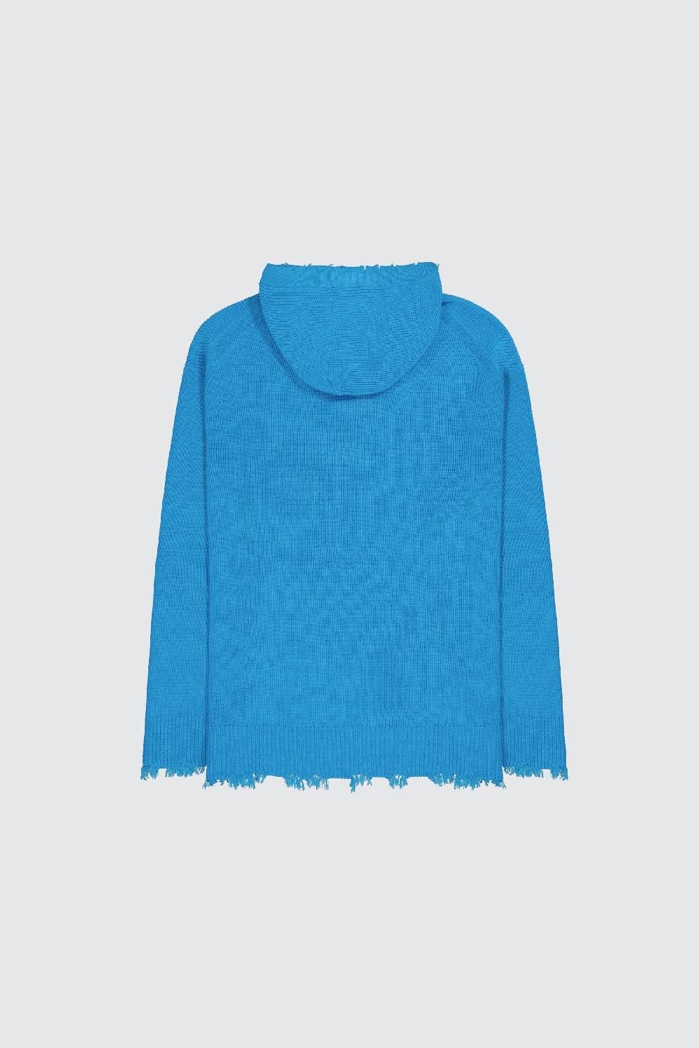 Laneus Laneus hoodie turquoise in maglia con scollo a V Economico